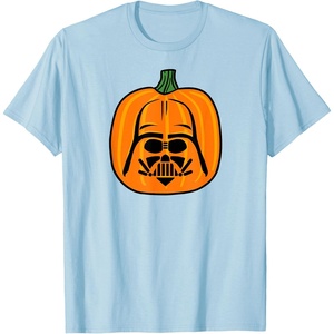 Amazon Essentials Star Wars Darth Vader Halloween Pumpkin Jack O’Lantern T-Shirt(Baby Blue)