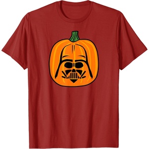 Amazon Essentials Star Wars Darth Vader Halloween Pumpkin Jack O’Lantern T-Shirt(Cranberry Red)