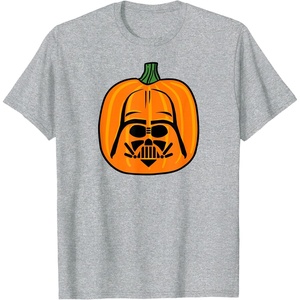 Amazon Essentials Star Wars Darth Vader Halloween Pumpkin Jack O’Lantern T-Shirt(Heather Grey)