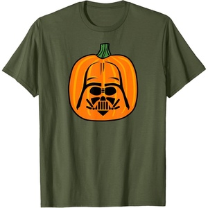 Amazon Essentials Star Wars Darth Vader Halloween Pumpkin Jack O’Lantern T-Shirt(Olive Green)