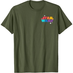 Amazon Essentials Star Wars May the Force be With You Colorful Shapes T-Shirt(Olive Green)