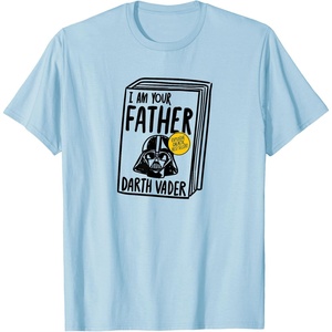 Amazon Essentials Star Wars Men’s Darth Vader Book I Am Your Father T-Shirt, White, Small(Baby Blue)