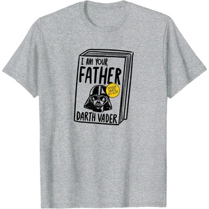 Amazon Essentials Star Wars Men’s Darth Vader Book I Am Your Father T-Shirt, White, Small(Heather Grey)