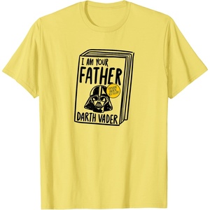 Amazon Essentials Star Wars Men’s Darth Vader Book I Am Your Father T-Shirt, White, Small(Lemon Yellow)