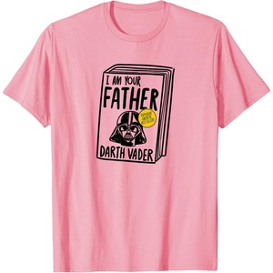 Amazon Essentials Star Wars Men’s Darth Vader Book I Am Your Father T-Shirt, White, Small(Pink)