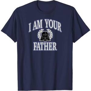 Amazon Essentials Star Wars Men’s Darth Vader I Am Your Father Collegiate Crest T-Shirt, Black, Small(Navy Blue)