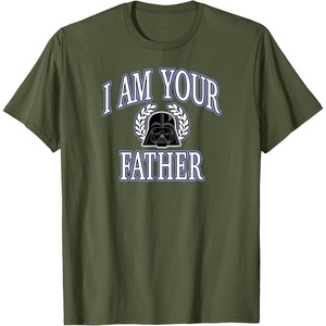 Amazon Essentials Star Wars Men’s Darth Vader I Am Your Father Collegiate Crest T-Shirt, Black, Small(Olive Green)