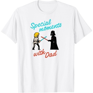 Amazon Essentials Star Wars Men’s Darth Vader and Luke Special Moments with Dad T-Shirt, Grey, Small(White)