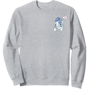Amazon Essentials Star Wars Valentine’s Day Love from R2-D2 Sweatshirt(Heather Grey)