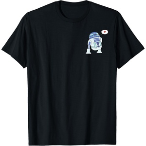 Amazon Essentials Star Wars Valentine’s Day Love from R2-D2 T-Shirt(Black)