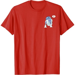 Amazon Essentials Star Wars Valentine’s Day Love from R2-D2 T-Shirt(Red)