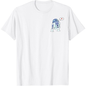 Amazon Essentials Star Wars Valentine’s Day Love from R2-D2 T-Shirt(White)