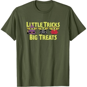 Amazon Essentials The Mandalorian Spooky Grogu Halloween Costumes Little Trick T-Shirt(Olive Green)