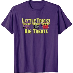 Amazon Essentials The Mandalorian Spooky Grogu Halloween Costumes Little Trick T-Shirt(Purple)
