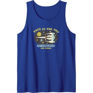 Amazon Essentials The Mandalorian and Grogu in Space Tank Top(Royal Blue)