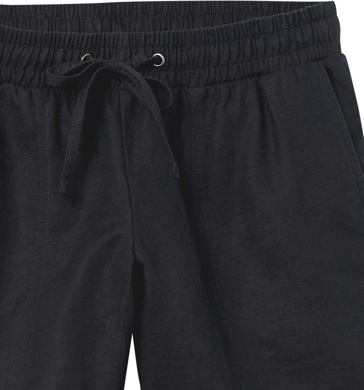 image:imageAmazon Essentials Womens 5 Inseam Drawstring Linen Blend Shorts with Elastic Waist Available in Plus SizeBlack
