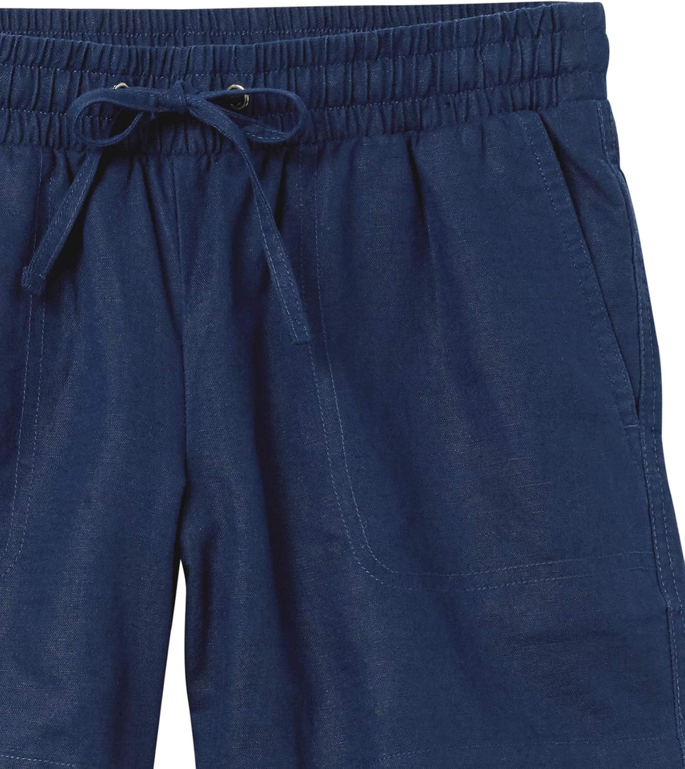 image:imageAmazon Essentials Womens 5 Inseam Drawstring Linen Blend Shorts with Elastic Waist Available in Plus SizeDark Blue