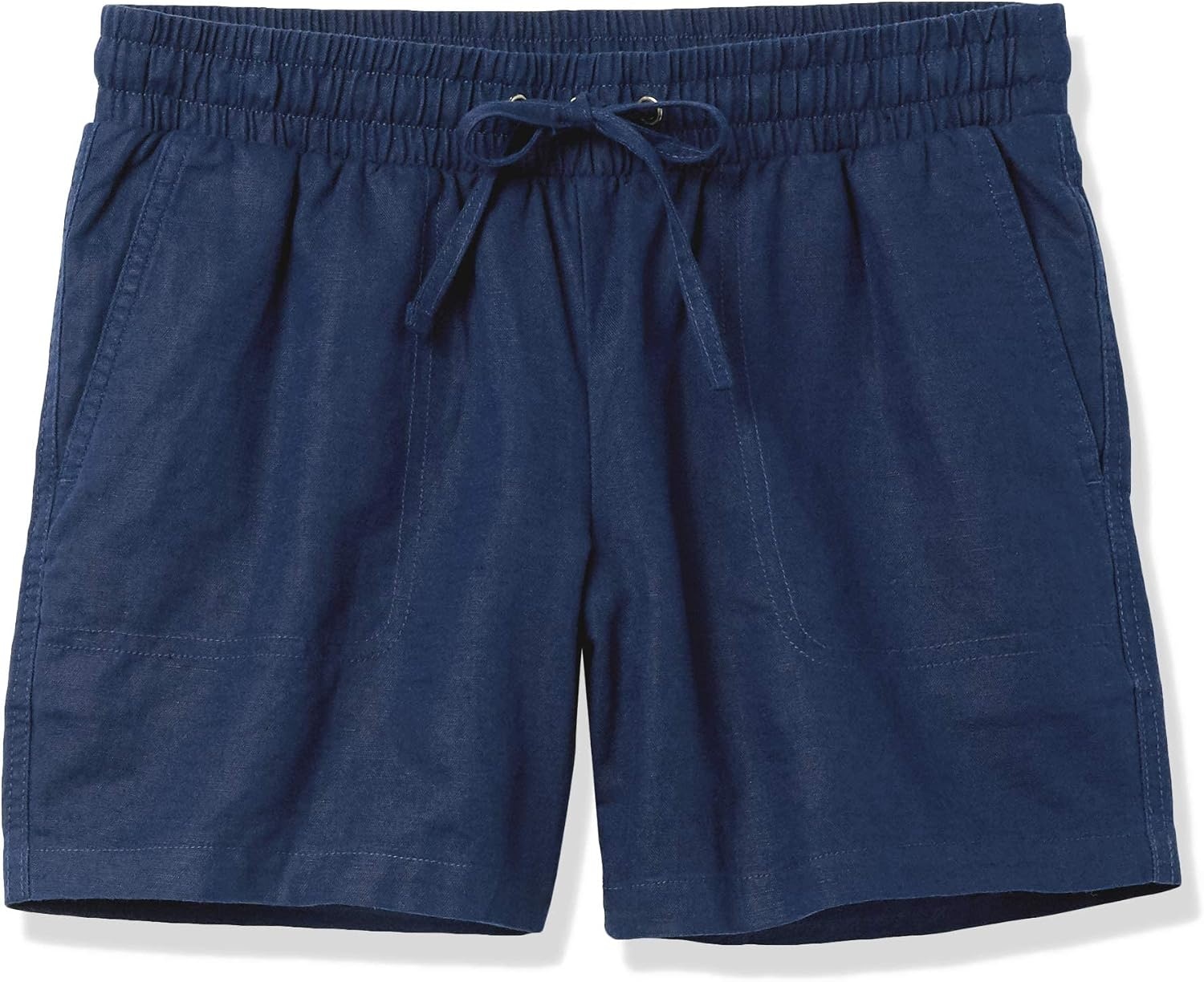image:imageAmazon Essentials Womens 5 Inseam Drawstring Linen Blend Shorts with Elastic Waist Available in Plus SizeDark Blue