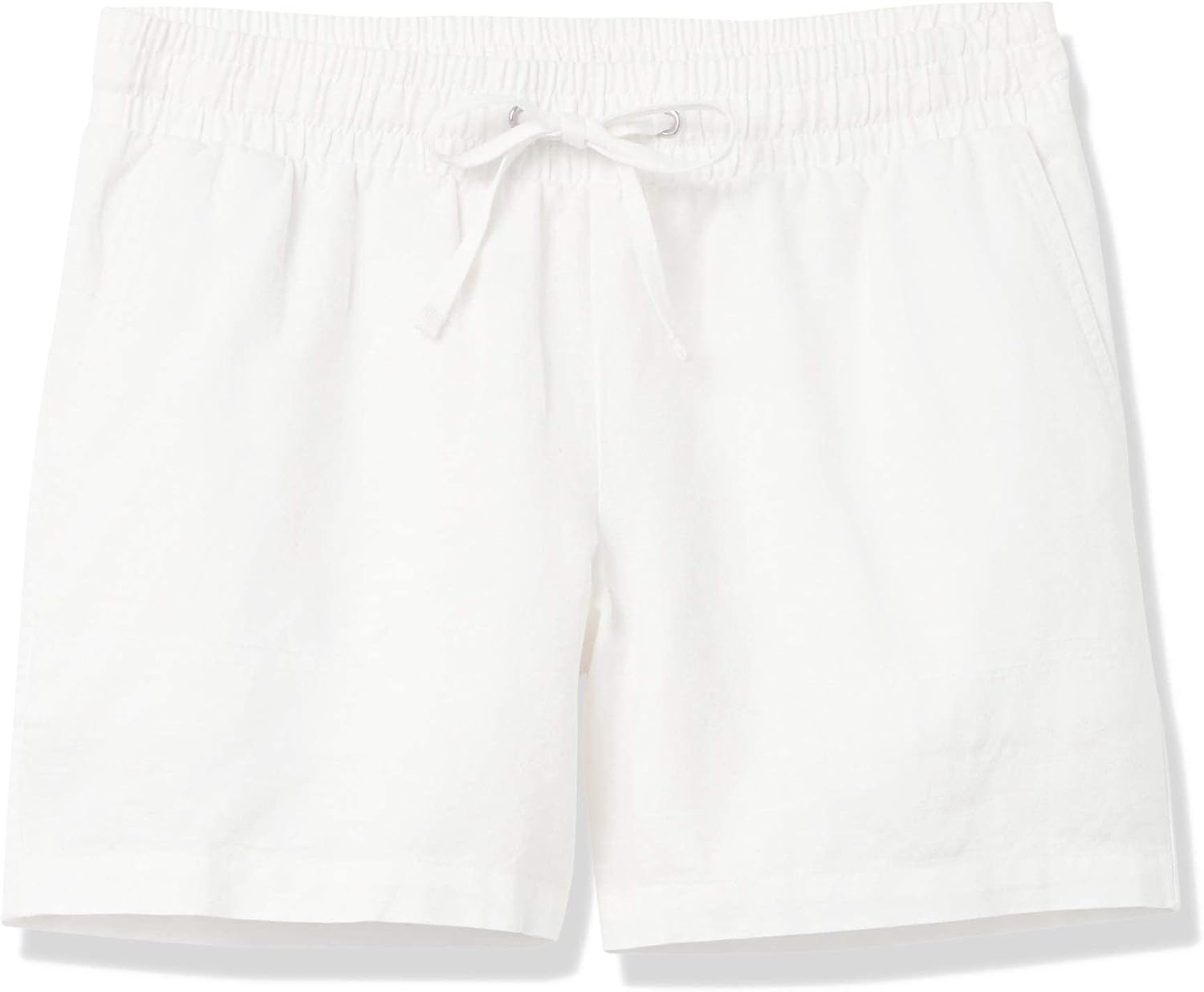 image:imageAmazon Essentials Womens 5 Inseam Drawstring Linen Blend Shorts with Elastic Waist Available in Plus SizeWhite