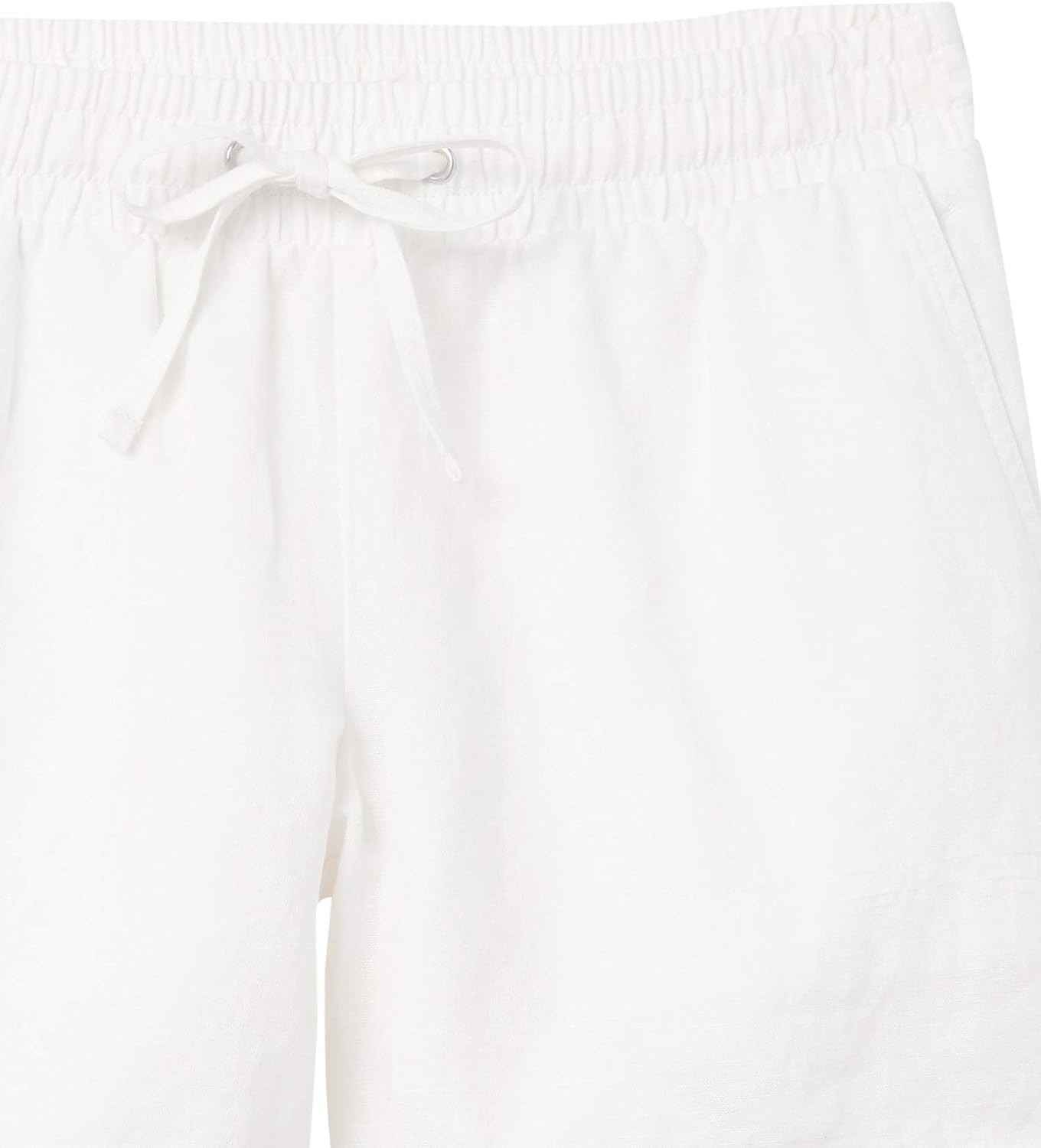 image:imageAmazon Essentials Womens 5 Inseam Drawstring Linen Blend Shorts with Elastic Waist Available in Plus SizeWhite