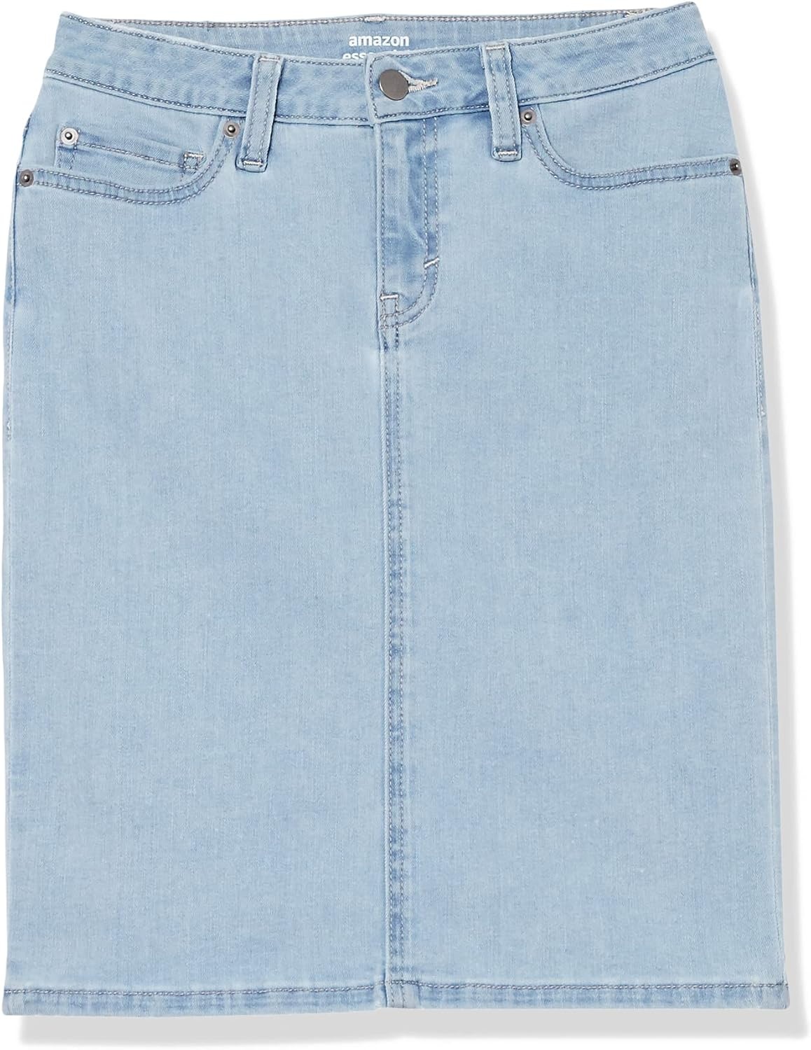 image:imageAmazon Essentials Womens Classic 5Pocket Denim SkirtLight Wash