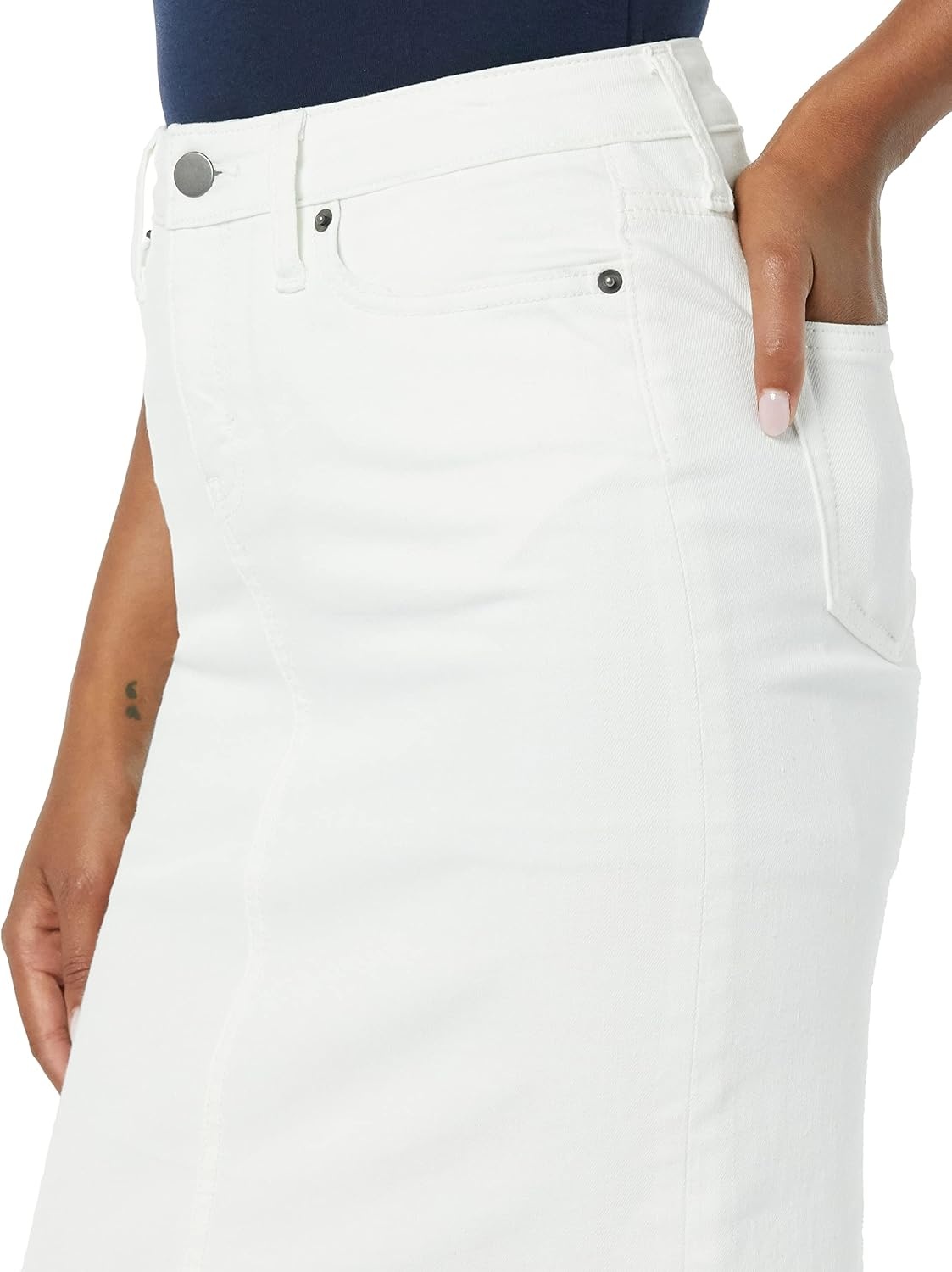 image:imageAmazon Essentials Womens Classic 5Pocket Denim SkirtWhite Wash
