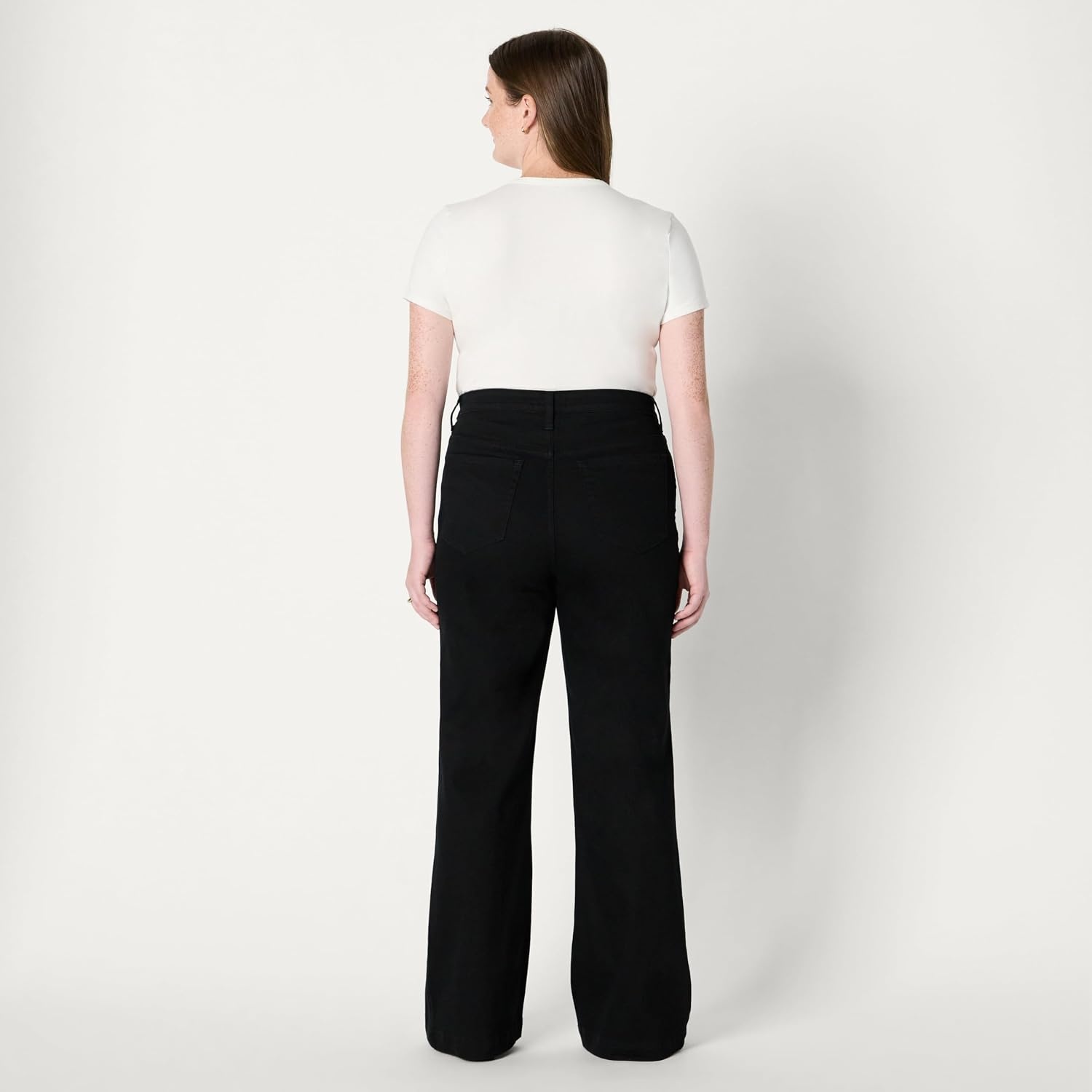 image:imageAmazon Essentials Womens High Stretch Flattering HighRise Flare JeansBlack