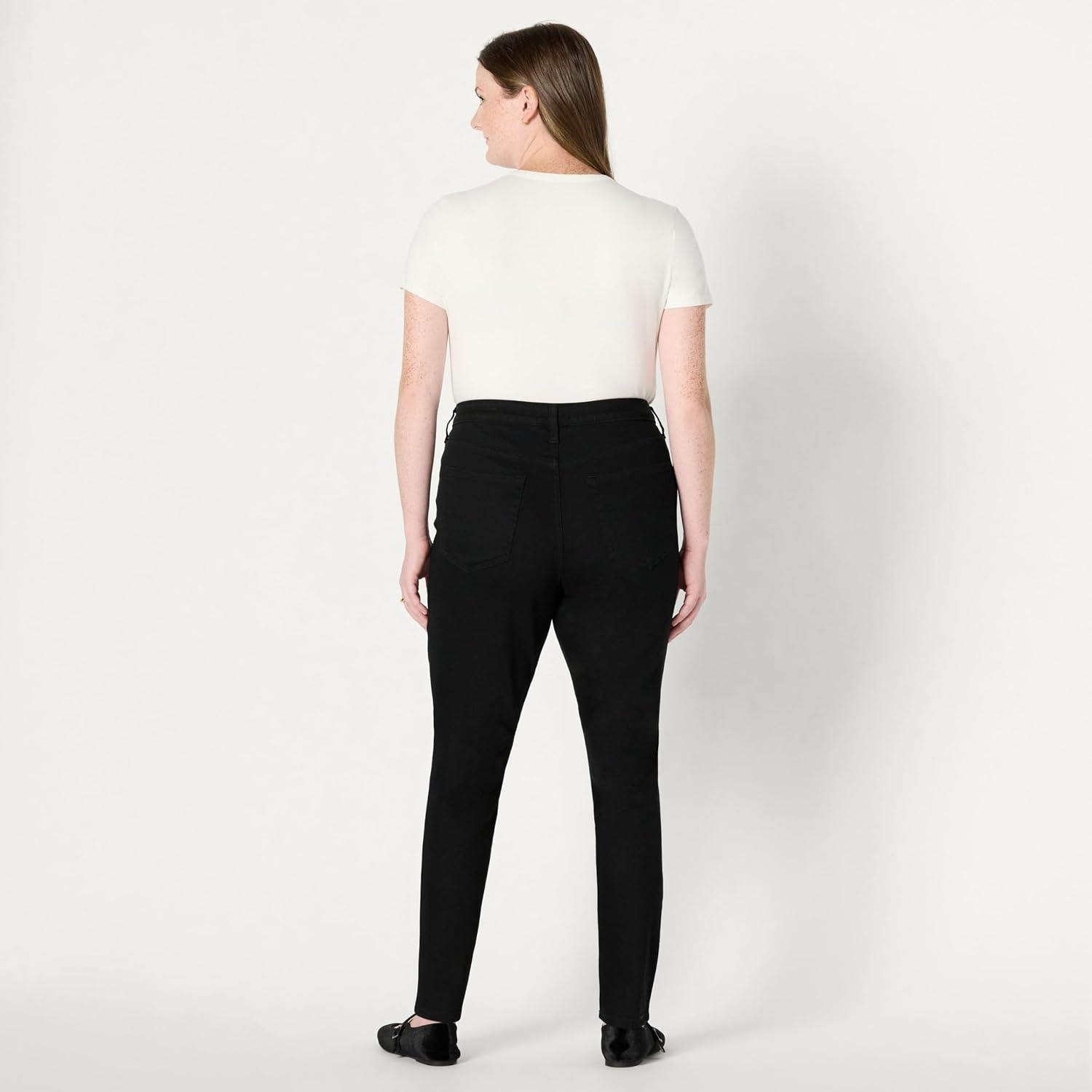 image:imageAmazon Essentials Womens High Stretch MidRise Skinny JeanBlack