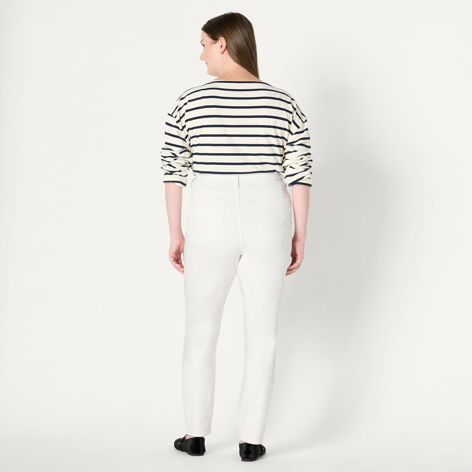 image:imageAmazon Essentials Womens High Stretch MidRise Skinny JeanWhite