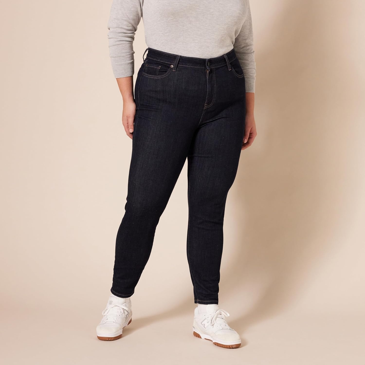 image:imageAmazon Essentials Womens HighRise Skinny Jeans with Stretch 5Pocket Styling 3 Inseam Lengths Discontinued ColorsRinse
