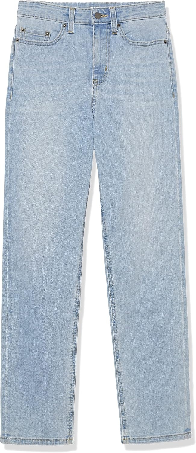image:imageAmazon Essentials Womens HighRise Straight Jeans Discontinued ColorsLight Wash