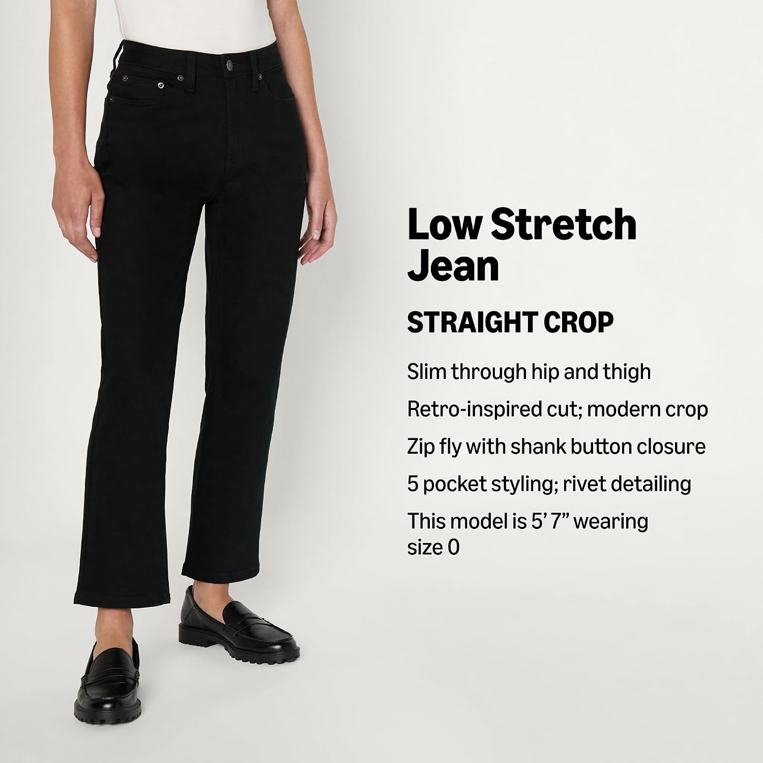 image:imageAmazon Essentials Womens HighRise Straight Leg JeanBlack
