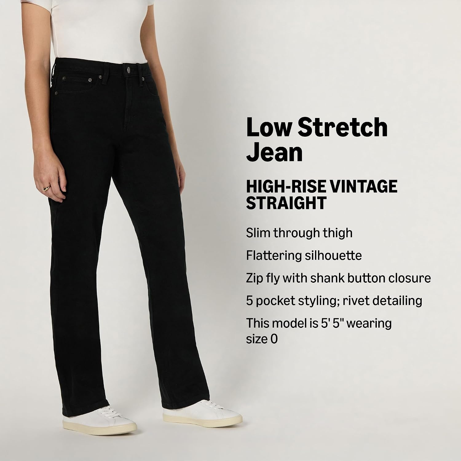 image:imageAmazon Essentials Womens HighRise Straight Leg JeanBlack