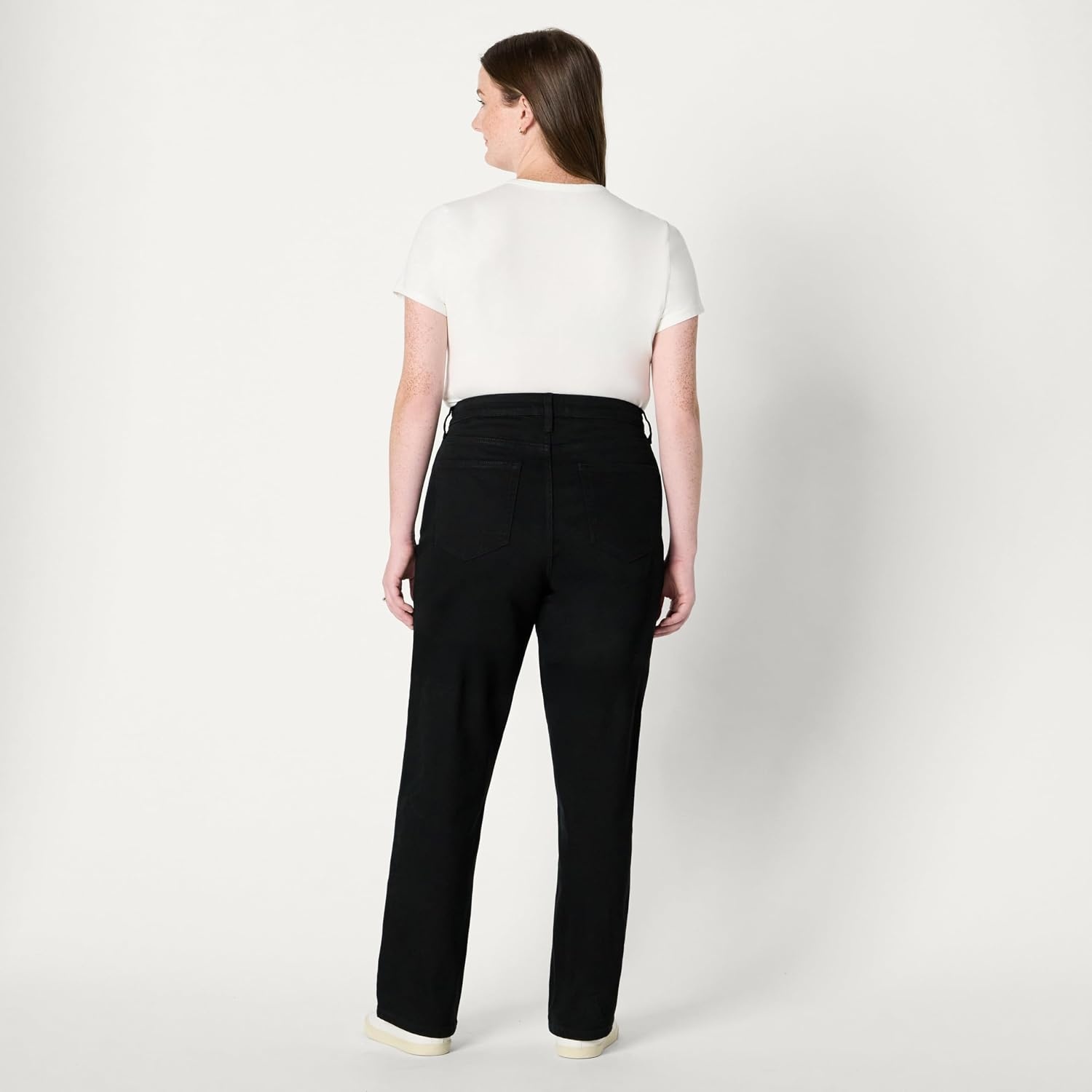 image:imageAmazon Essentials Womens HighRise Straight Leg JeanBlack