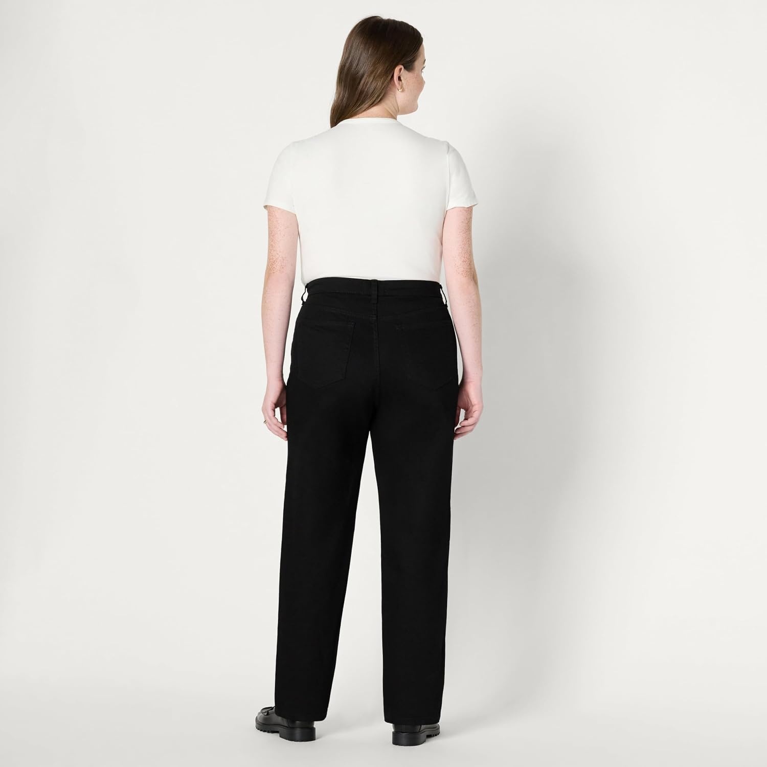 image:imageAmazon Essentials Womens HighRise Straight Leg JeanBlack