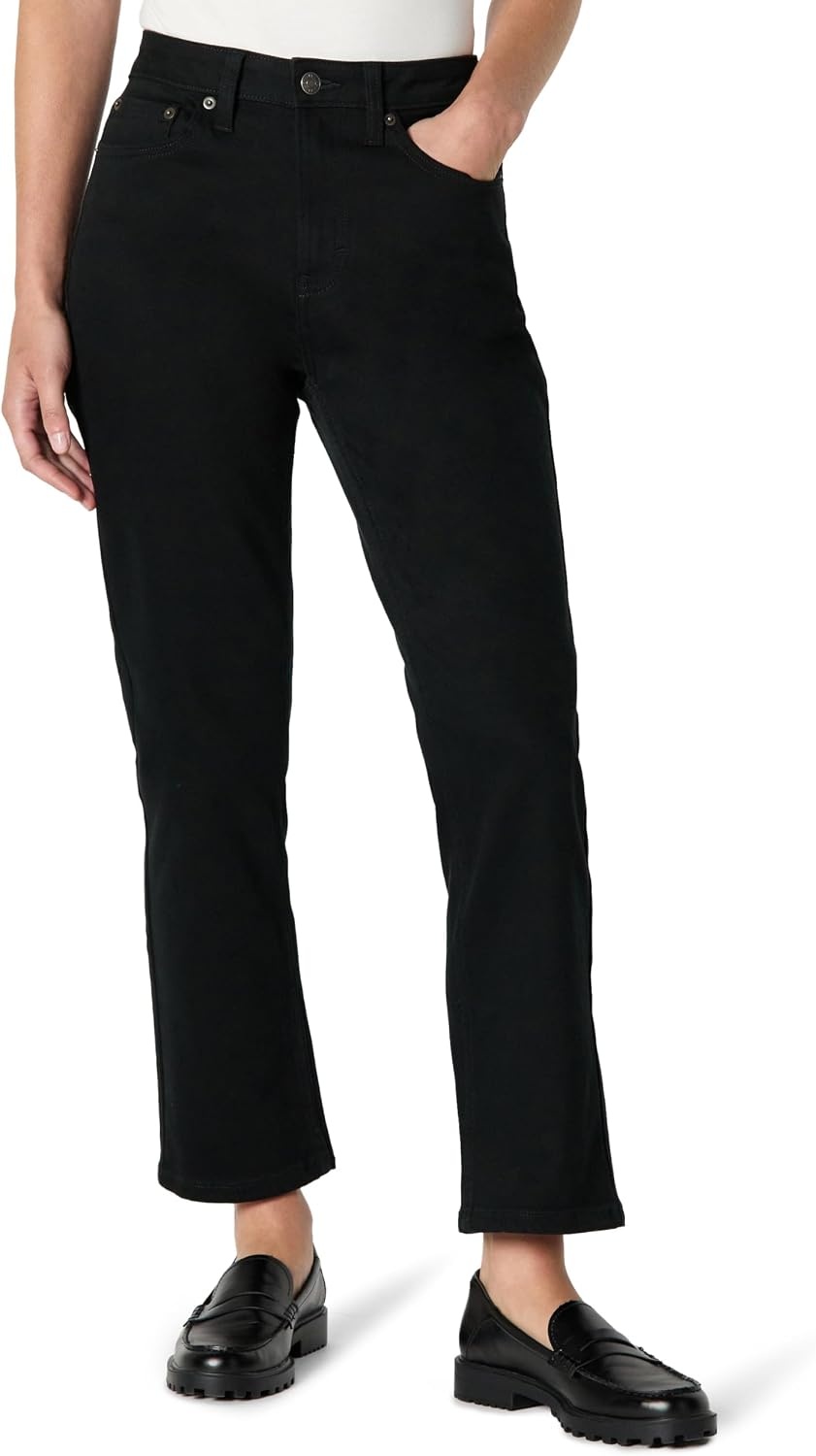 image:imageAmazon Essentials Womens HighRise Straight Leg JeanBlack