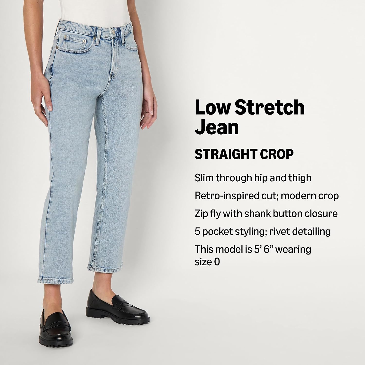 image:imageAmazon Essentials Womens HighRise Straight Leg JeanIced Light Wash