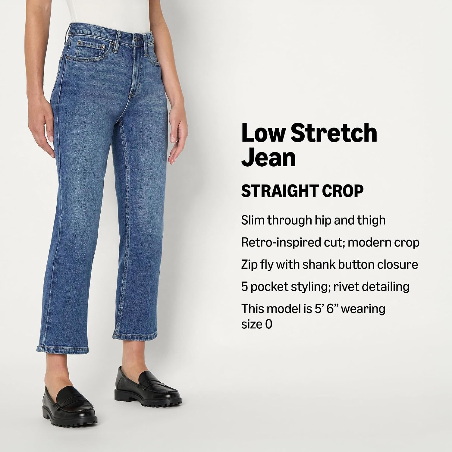 image:imageAmazon Essentials Womens HighRise Straight Leg JeanMedium Blue Vintage