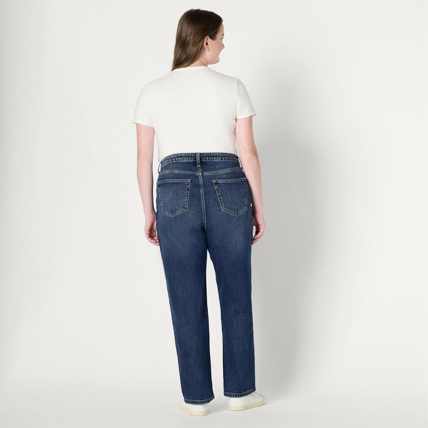 image:imageAmazon Essentials Womens HighRise Straight Leg JeanStone Dark Wash