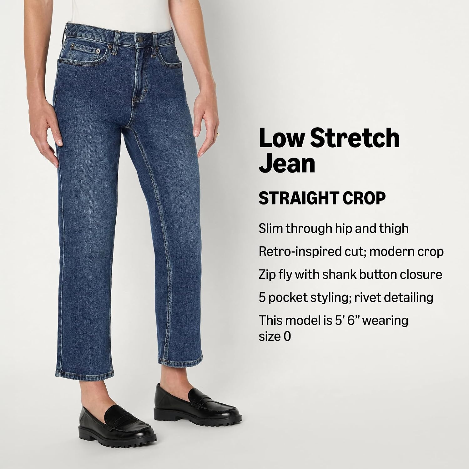 image:imageAmazon Essentials Womens HighRise Straight Leg JeanStone Dark Wash
