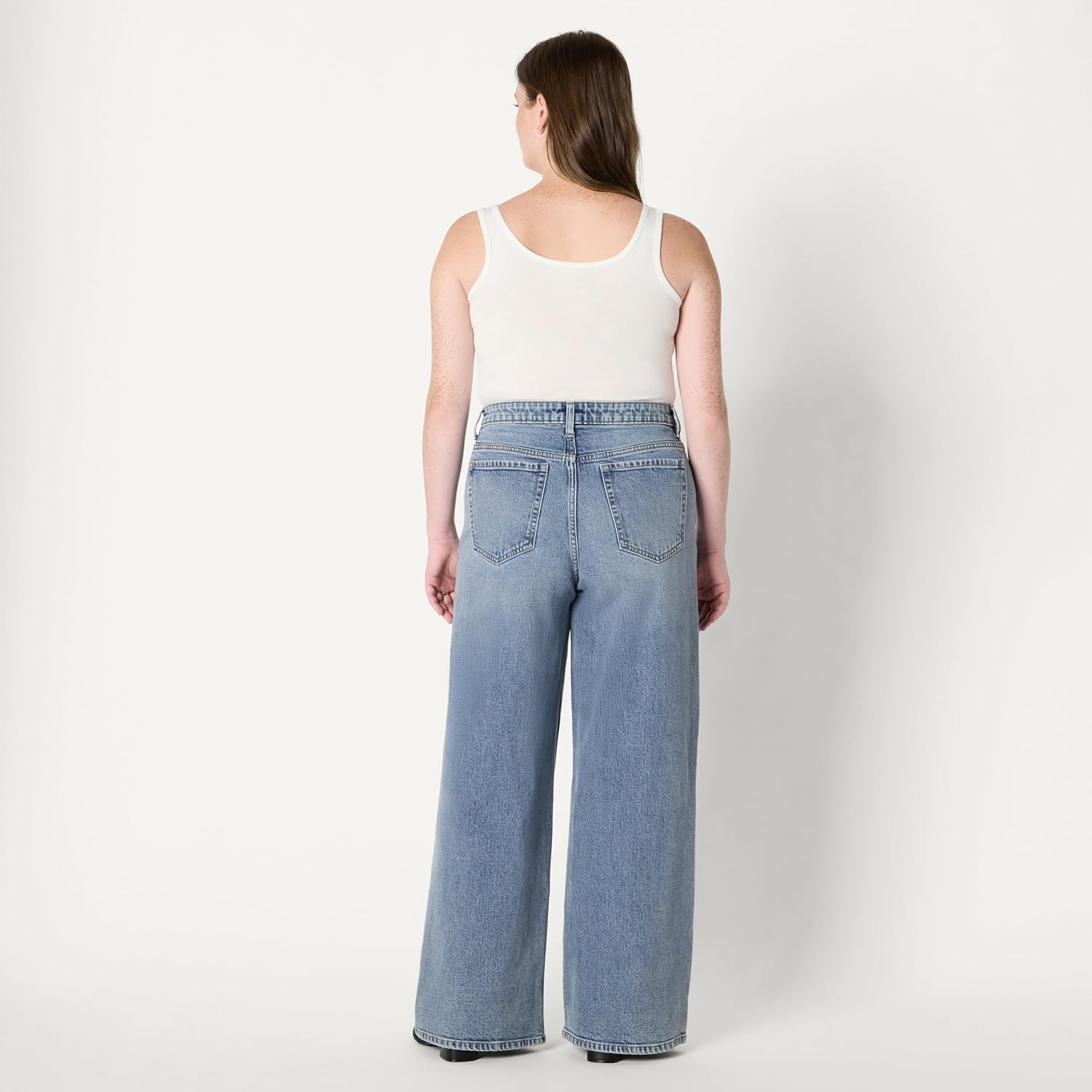 image:imageAmazon Essentials Womens HighRise Wide Leg Crop JeansAuthentic Medium Wash