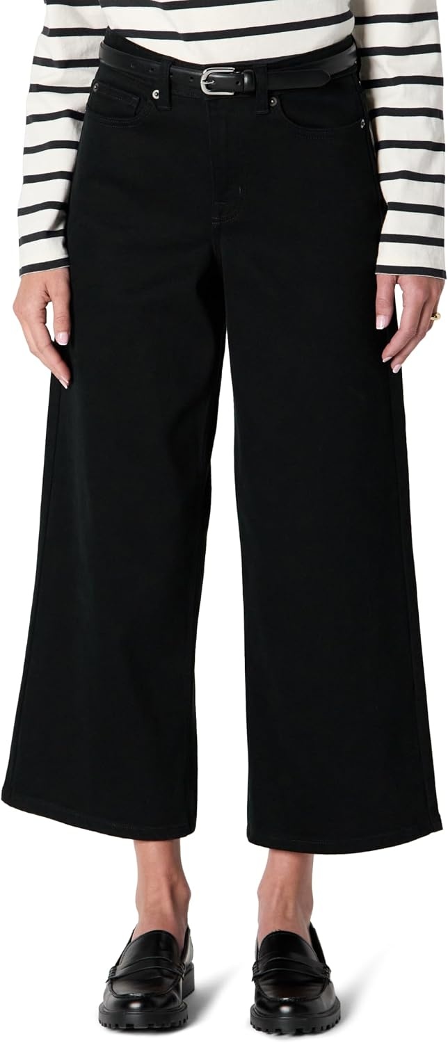 image:imageAmazon Essentials Womens HighRise Wide Leg Crop JeansBlack