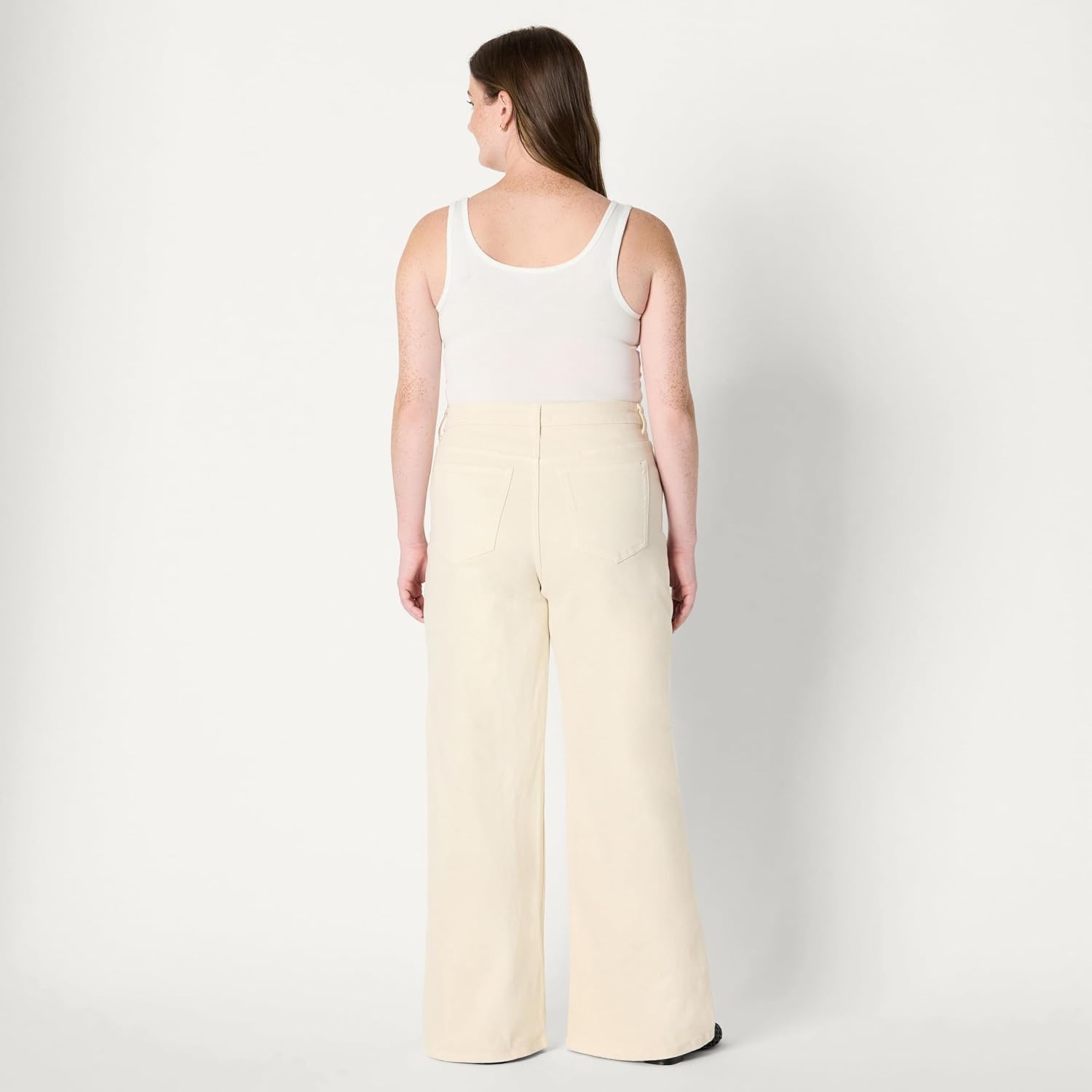 image:imageAmazon Essentials Womens HighRise Wide Leg Crop JeansEcru
