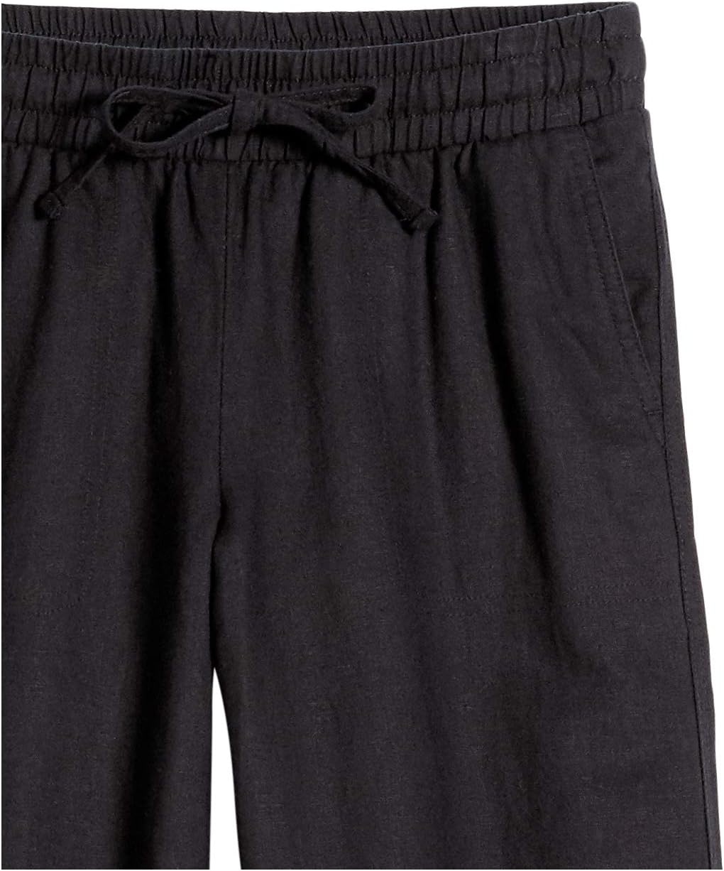 image:imageAmazon Essentials Womens Linen Blend Drawstring Relaxed Fit Wide Leg Pants Available in Plus SizeBlack