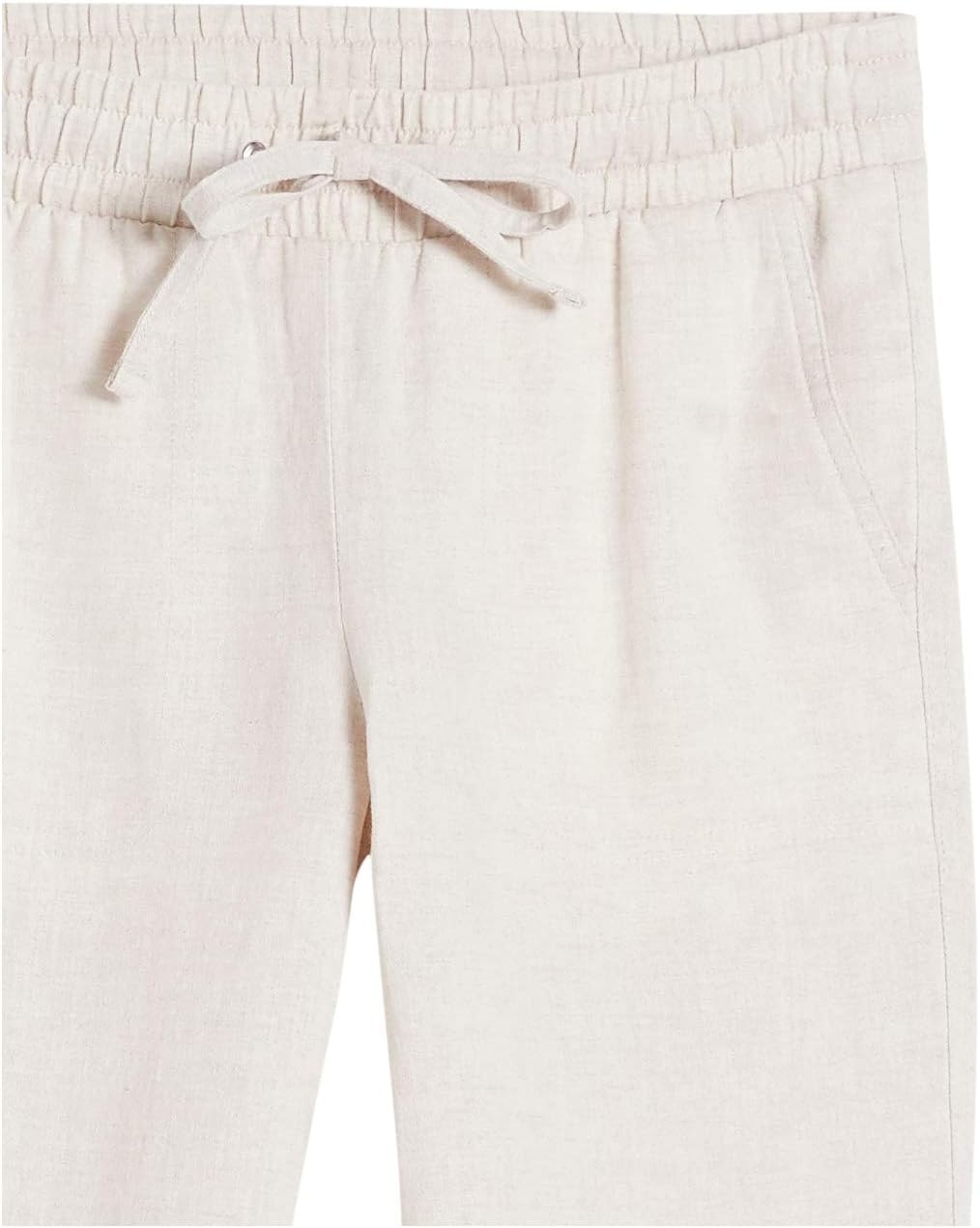 image:imageAmazon Essentials Womens Linen Blend Drawstring Relaxed Fit Wide Leg Pants Available in Plus SizeEcru