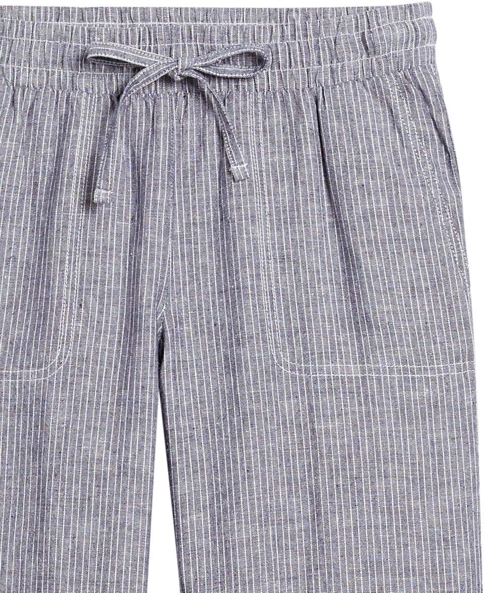 image:imageAmazon Essentials Womens Linen Blend Drawstring Relaxed Fit Wide Leg Pants Available in Plus SizeGrey Vertical Stripe