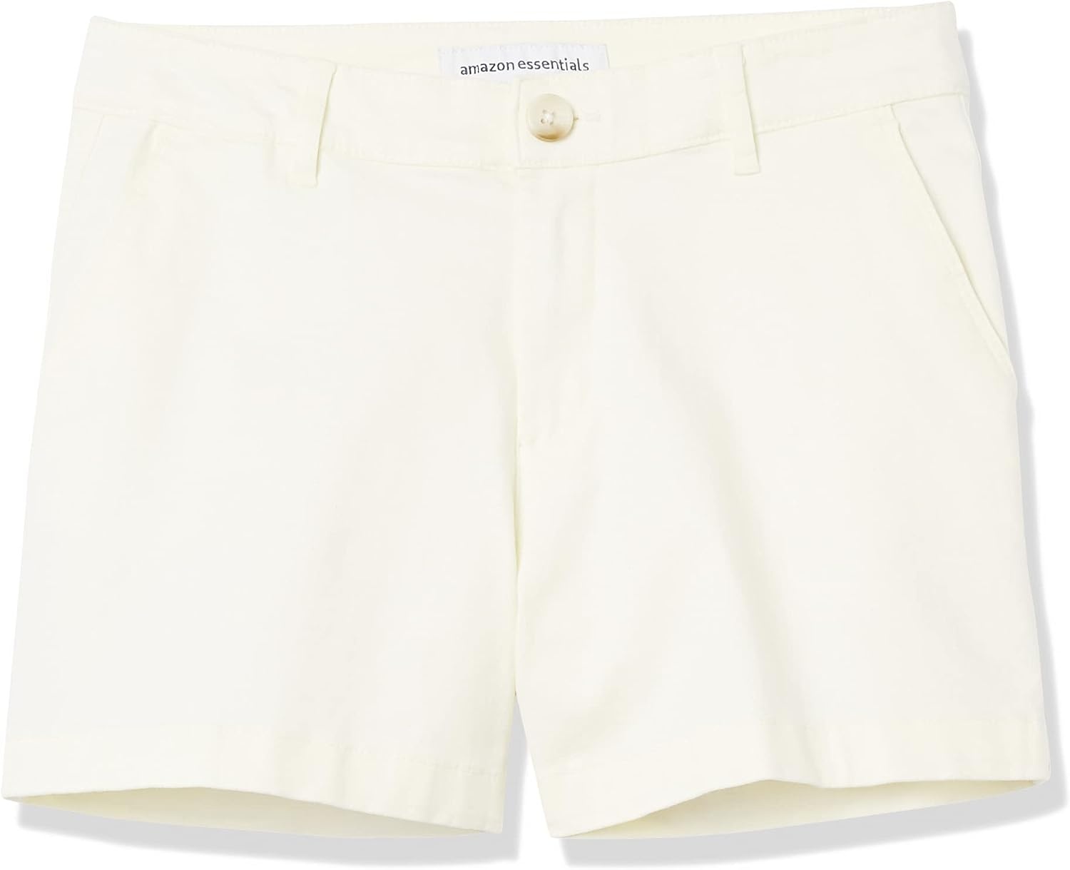image:imageAmazon Essentials Womens MidRise SlimFit 35 Inch Inseam Stretch Cotton Khaki ShortsCream