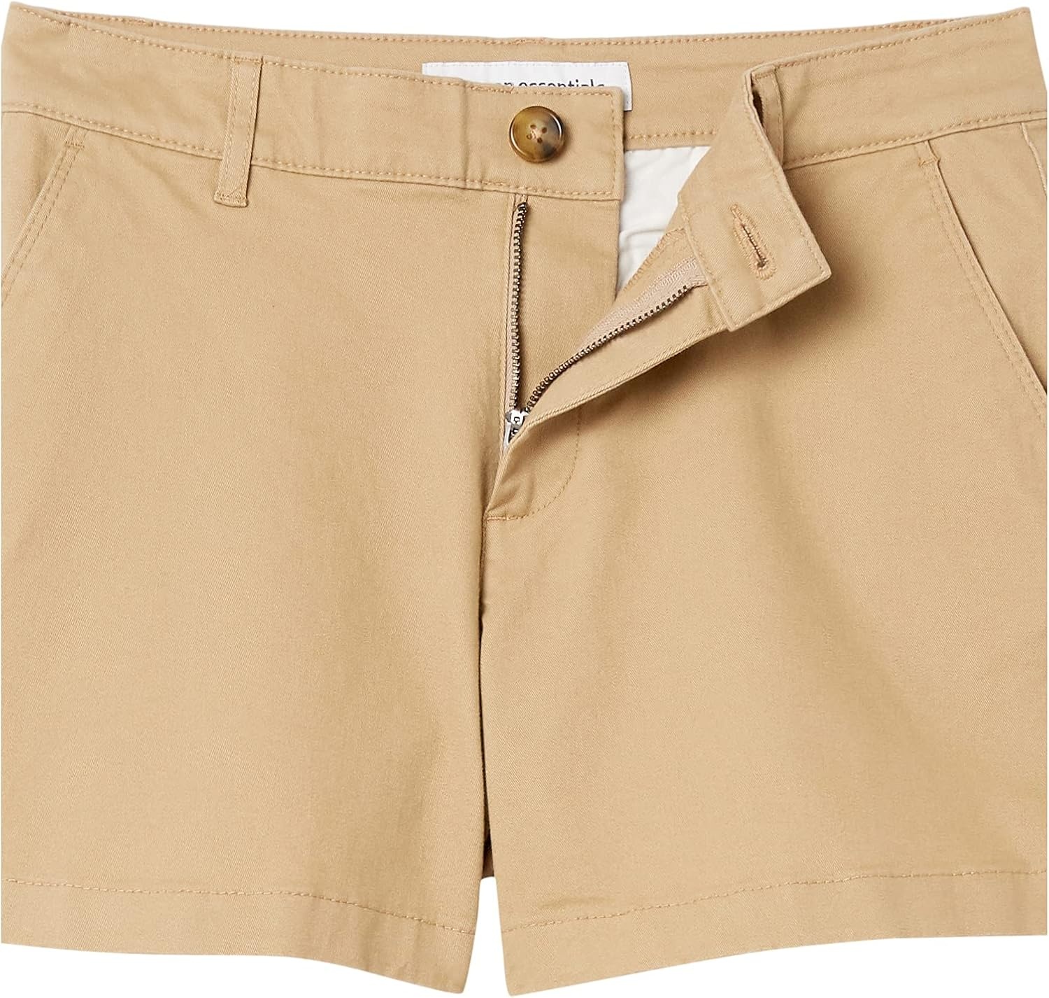 image:imageAmazon Essentials Womens MidRise SlimFit 35 Inch Inseam Stretch Cotton Khaki ShortsKhaki Brown