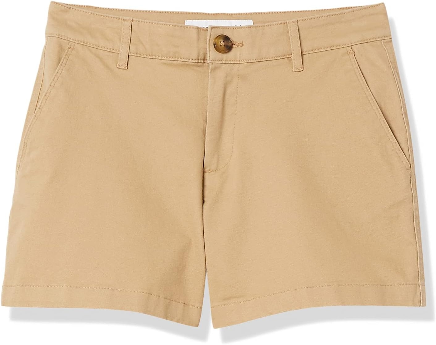 image:imageAmazon Essentials Womens MidRise SlimFit 35 Inch Inseam Stretch Cotton Khaki ShortsKhaki Brown