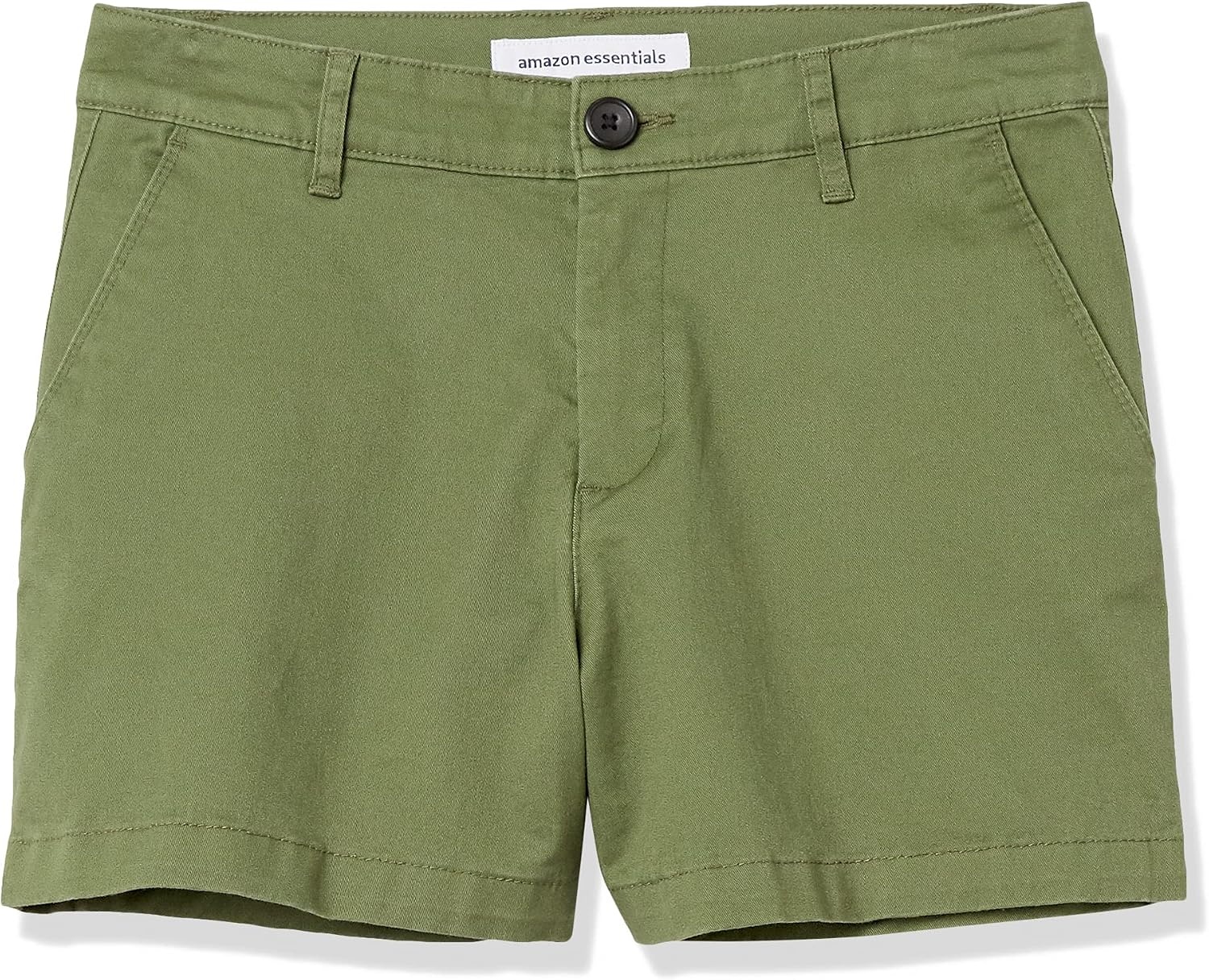 image:imageAmazon Essentials Womens MidRise SlimFit 35 Inch Inseam Stretch Cotton Khaki ShortsOlive